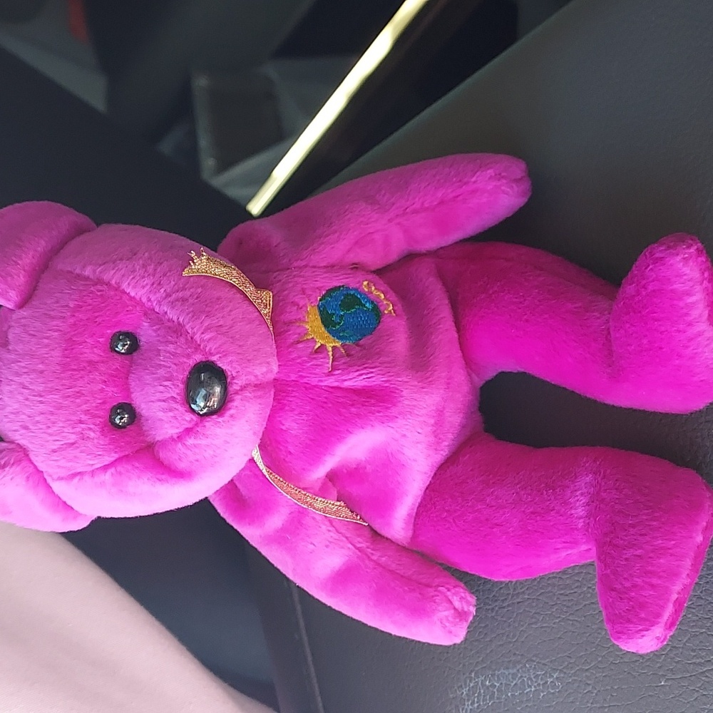 TY Purple Rare Retired 2000 Y2K Millennium Bear